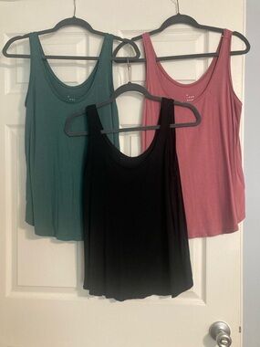 SOLD/EBAY a new day Women’s Scoop Neck Tank Tops - Black, Teal & Dusty Rose